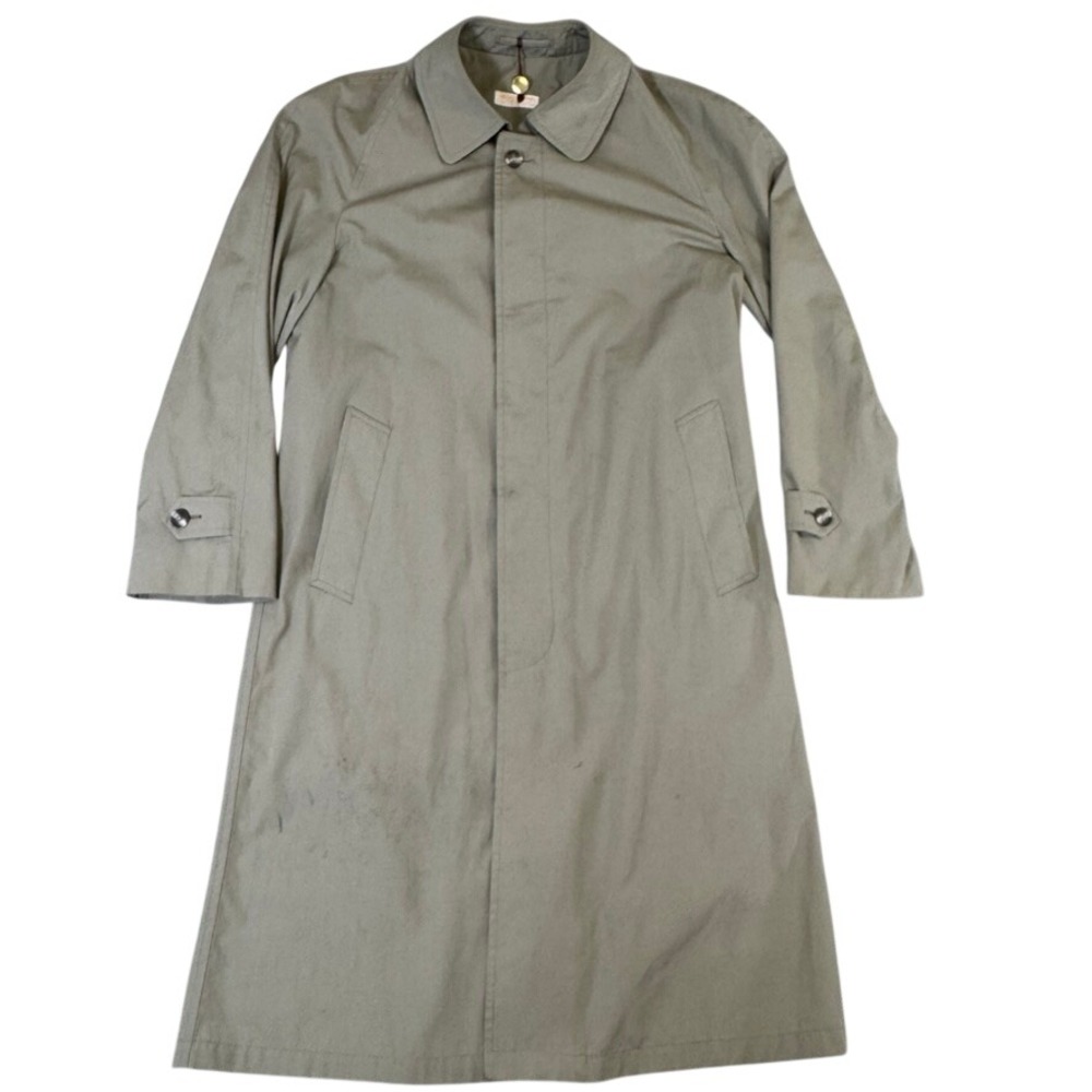 Vintage Brooks Brothers Trench Coat Khaki Tan Made in USA ACTWU Union Tag 38R